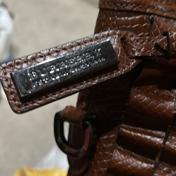 Burberry Brown Ruffled Crocodile Lowry Hobo - Picture 9 of 9